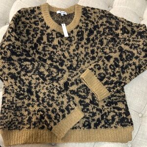Madewell Leopard Print Sweater - Black and Tan